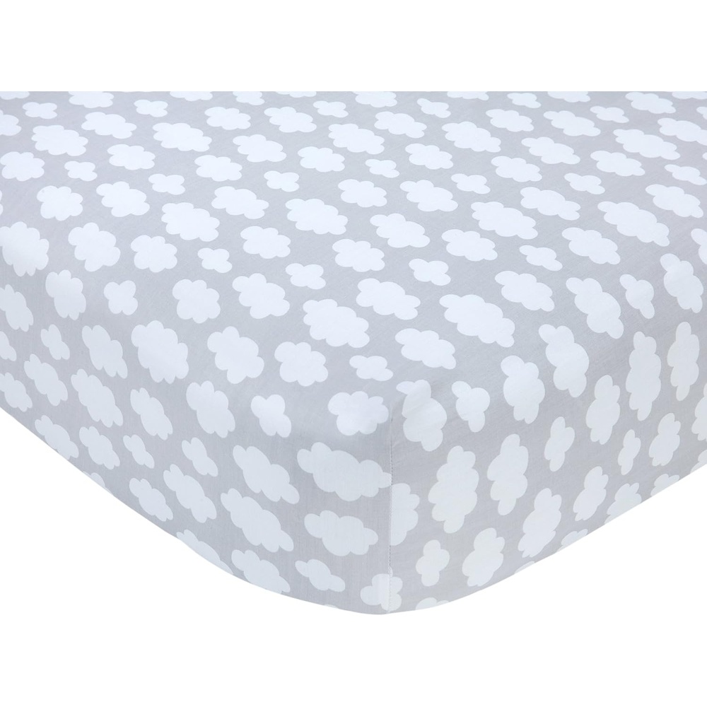 image:imageCarters Navy wWhite Stars Crib SheetGrey Cloud