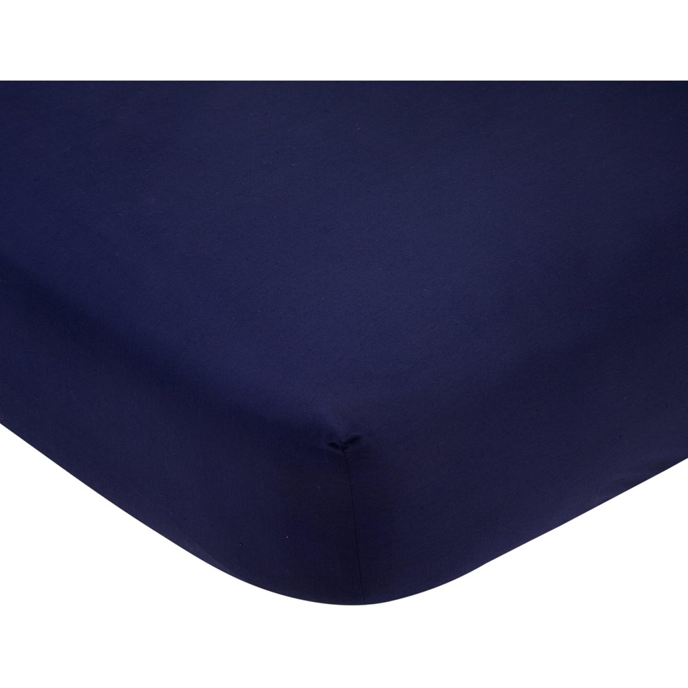 image:imageCarters Navy wWhite Stars Crib SheetSolid Navy Blue