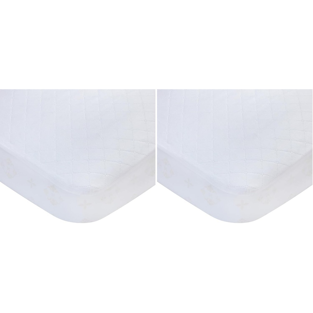 image:imageCarters Waterproof Fitted Quilted Crib and Toddler Protective Mattress Pad Cover WhiteWhite