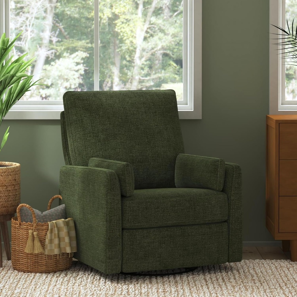 image:imageCarters by Davinci Ethan Swivel Recliner in Performance Forest Green Linen GREENGUARD Gold amp CertiPURUS CertifiedForest Green Linen
