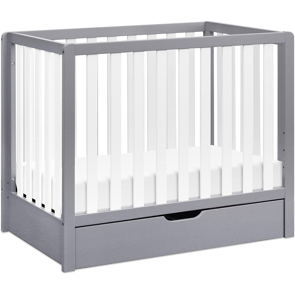 image:imageCarters by daVinci Colby 4in1 Mini Crib w Trundle Storage Grey amp WhiteGray and White
