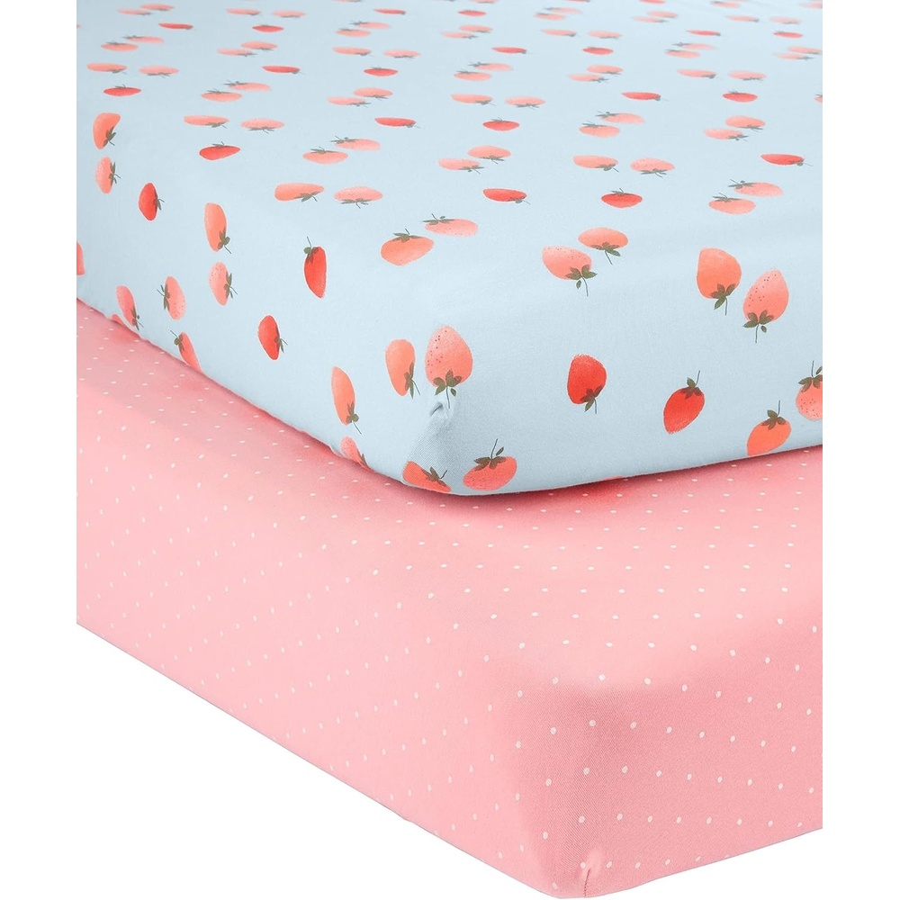 image:imageSimple Joys by Carters Baby 2Pack Cotton Crib SheetsStrawberriesDots