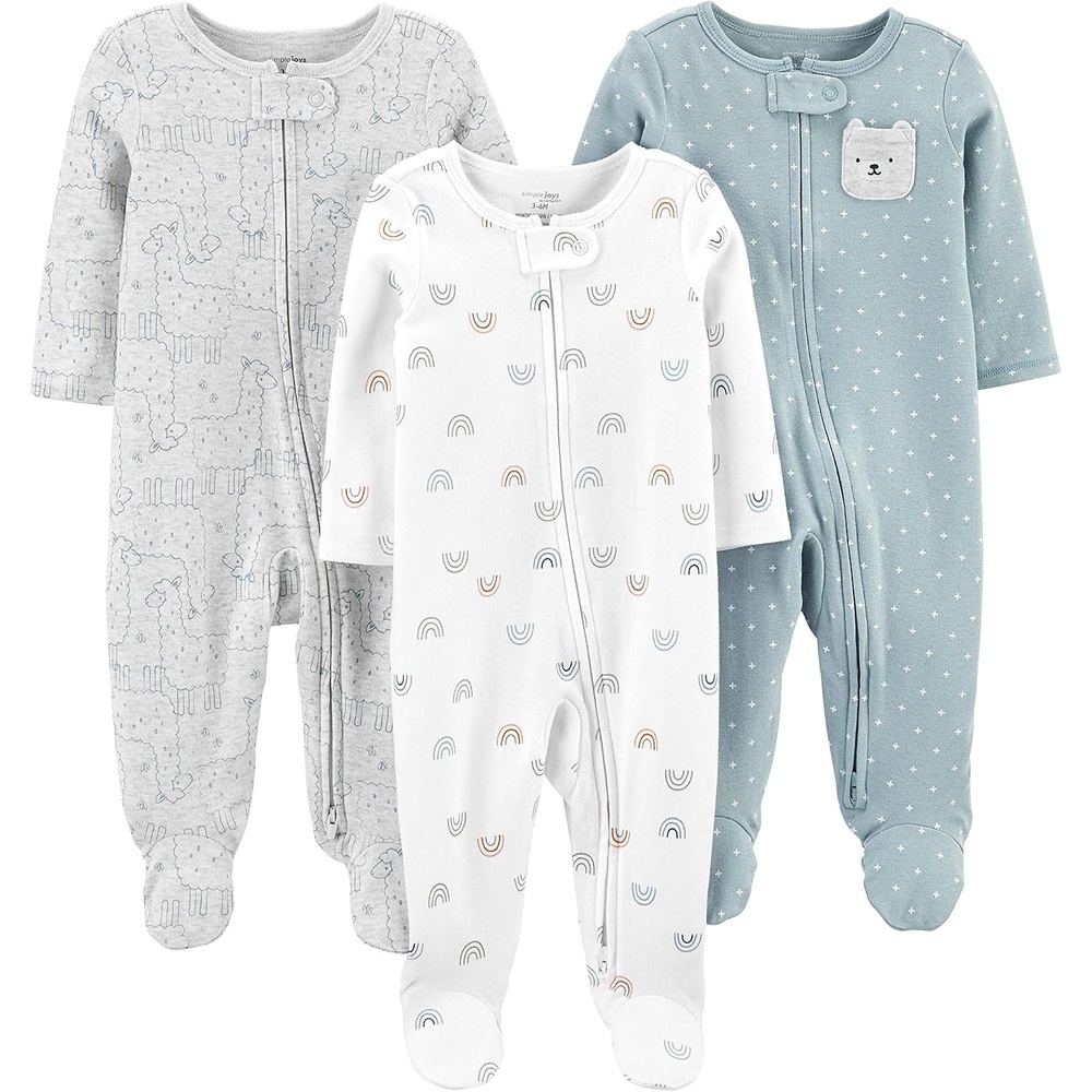 image:imageSimple Joys by Carters Baby 3Pack Neutral Sleep and PlayBearLlamaRainbow