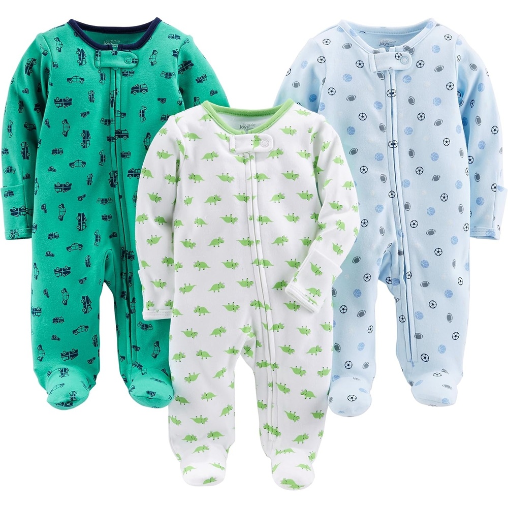 image:imageSimple Joys by Carters Baby 3Pack Neutral Sleep and PlayCarsDinosaurSports Pack
