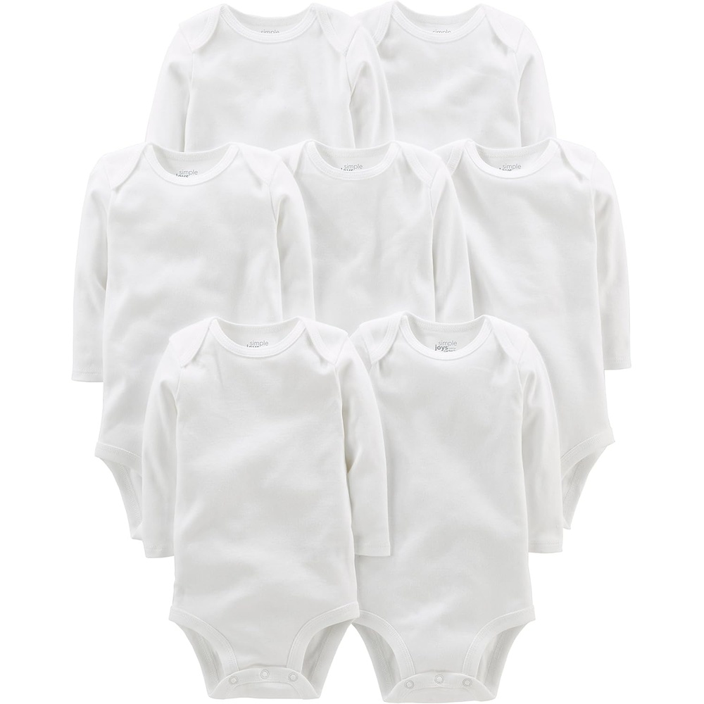 image:imageSimple Joys by Carters Baby 7pack Long Sleeve BodysuitWhite