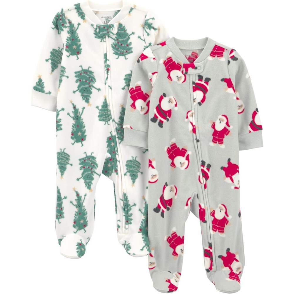image:imageSimple Joys by Carters Baby In 2pk Fleece Snp Santa TreesSanta Trees