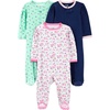 Mint Green Floral/Navy Dots/White Flowers