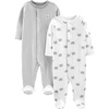 Light Grey Mini Stripe/White Elephant