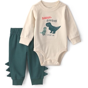Carter’s Baby Boys’ 2-piece Bodysuit Pant Set(Green Cream Dino)