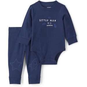 Carter’s Baby Boys’ 2-piece Bodysuit Pant Set(Navy Blue Space)