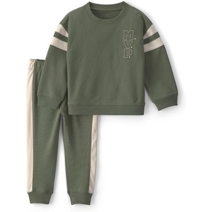 Carter’s Baby Boys’ 2-piece Pant Set Navy Blue Grey Little Champ Print(Olive Green Cream Mvp)