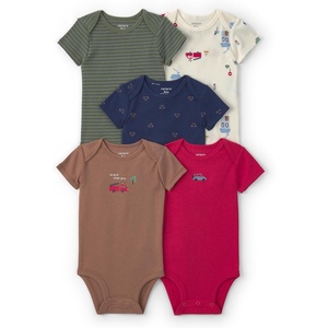 Carter’s Baby Boys’ 4-pack Short Sleeve Bodysuits Multi Transportation(Multi Transportation)
