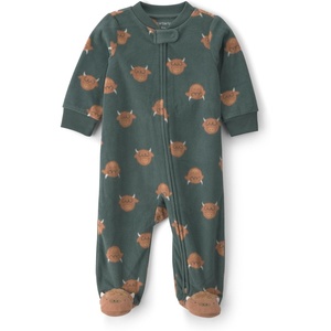 Carter’s Baby Boys’ Fleece Sleep and Play(Green Highland Cow)