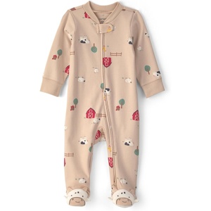 Carter’s Baby Boys’ Interlock Sleep and Play(Beige Khaki Cow Foot)