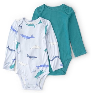 Carter’s Baby Boys’ Purelysoft 2-pack Long Sleeve Bodysuit(Blue)