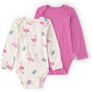 Carter’s Baby Boys’ Purelysoft 2-pack Long Sleeve Bodysuit(Pink/Ivory)
