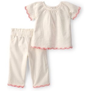 Carter’s Baby Girls’ 2-piece Pant Set(Solid Cream)