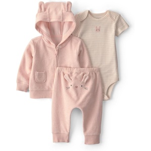 Carter’s Baby Girls’ 3-piece Bodysuit Pant Sets(Pink Bunny 1)