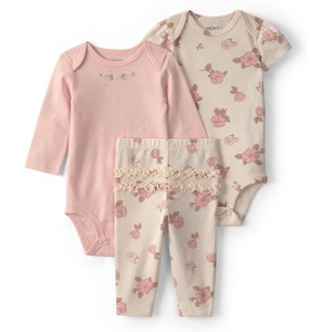 Carter’s Baby Girls’ 3-piece Bodysuit Pant Sets(Pink Bunny)