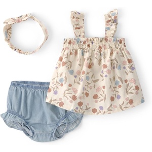 Carter’s Baby Girls’ 3-piece Diaper Cover Set(Blue Floral)