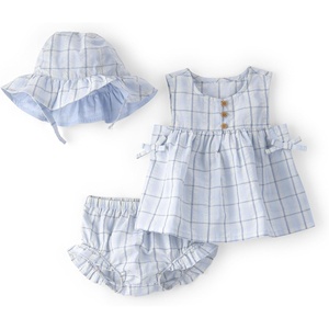 Carter’s Baby Girls’ 3-piece Diaper Cover Set(Blue Gingham)