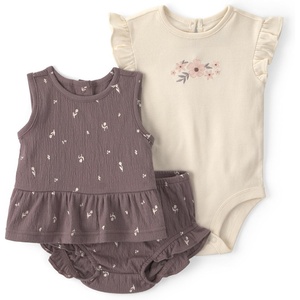 Carter’s Baby Girls’ 3-piece Diaper Cover Set(Brown Floral)