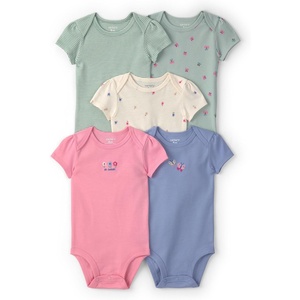Carter’s Baby Girls’ 4-pack Short Sleeve Bodysuits(Multi Floral Art)