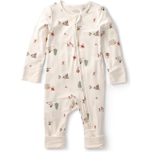Carter’s Baby Purelysoft Sleep and Play Pajamas(Ivory Cream North Pole)