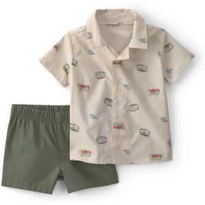Carter’s Boys’ 2-piece Short Set(Green/Cream)