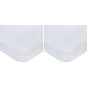 Carters Waterproof Fitted Quilted Crib and Toddler Protective Mattress Pad Cover, White(White)