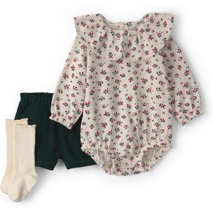 Carter’s baby-girls 3-Piece Short Set(Cream Green Floral)