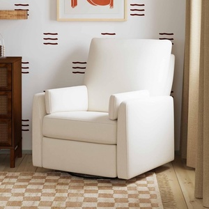 Carter’s by Davinci Ethan Swivel Recliner in Performance Forest Green Linen, GREENGUARD Gold & CertiPUR-US® Certified(Performance Cream)