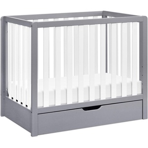 Carter’s by daVinci Colby 4-in-1 Mini Crib w/ Trundle Storage, Grey & White(Gray and White)