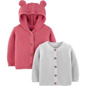 Simple Joys by Carter’s Baby 2-Pack Knit Cardigan Sweaters(Grey/Red)