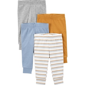 Simple Joys by Carter’s Baby 4-Pack Neutral Pant(Blue/Gold/Grey Heather/White Stripe)