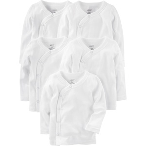 Simple Joys by Carter’s Baby 5-Pack Side-snap Long-Sleeve Shirt(White)