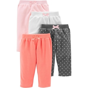 Simple Joys by Carter’s Baby Girls 4-Pack Fleece PantsCasual Pants(Charcoal Dots/Orange/Pink/White)