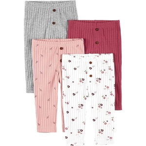 Simple Joys by Carter’s Baby Girls’ 4-Pack Pant(Grey/Pink/Plum/White Flowers)