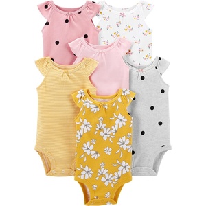 Simple Joys by Carter’s Baby Girls 6 Pack Short Sleeve Bodysuit(Multicolor/Dots/Floral/Stripe)