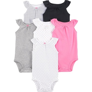 Simple Joys by Carter’s Baby Girls 6 Pack Short Sleeve Bodysuit(Multicolor/Dots/Hearts)