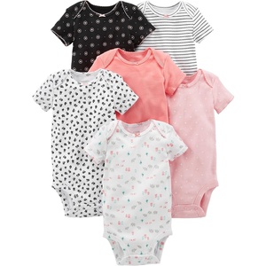 Simple Joys by Carter’s Baby Girls 6 Pack Short Sleeve Bodysuit(Pink/Black/White)