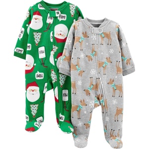 Simple Joys by Carter’s Baby In 2pk Fleece Snp Santa Trees(Green Santa/Grey Heather Reindeer)