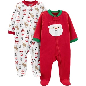 Simple Joys by Carter’s Baby In 2pk Fleece Snp Santa Trees(Red Santa/White Penguin)