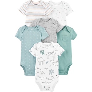 Simple Joys by Carter’s Unisex Babies’ Short-Sleeve Bodysuit(Animal/Rainbow/Stripe/Text Print)