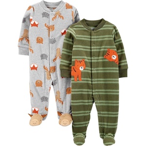 Simple Joys by Carter’s Unisex Baby 2-pack Neutral Fleece Footed Sleep and Play(Grey Forest Animals/Olive Tiger)