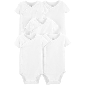 Simple Joys by Carter’s Unisex Baby 5-pack Side Snap Short-sleeve Bodysuit(White)