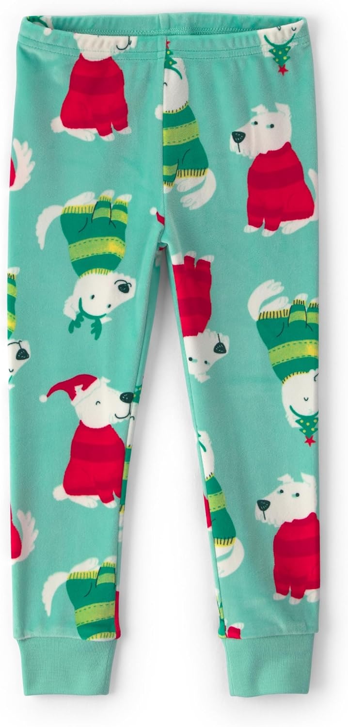 image:imageCarters Baby 2piece Fleece Holiday PjsGreen Dog
