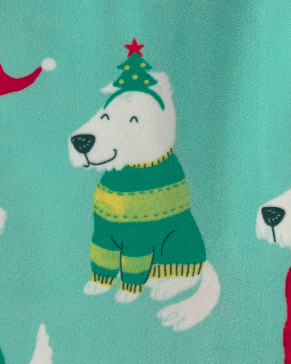 image:imageCarters Baby 2piece Fleece Holiday PjsGreen Dog