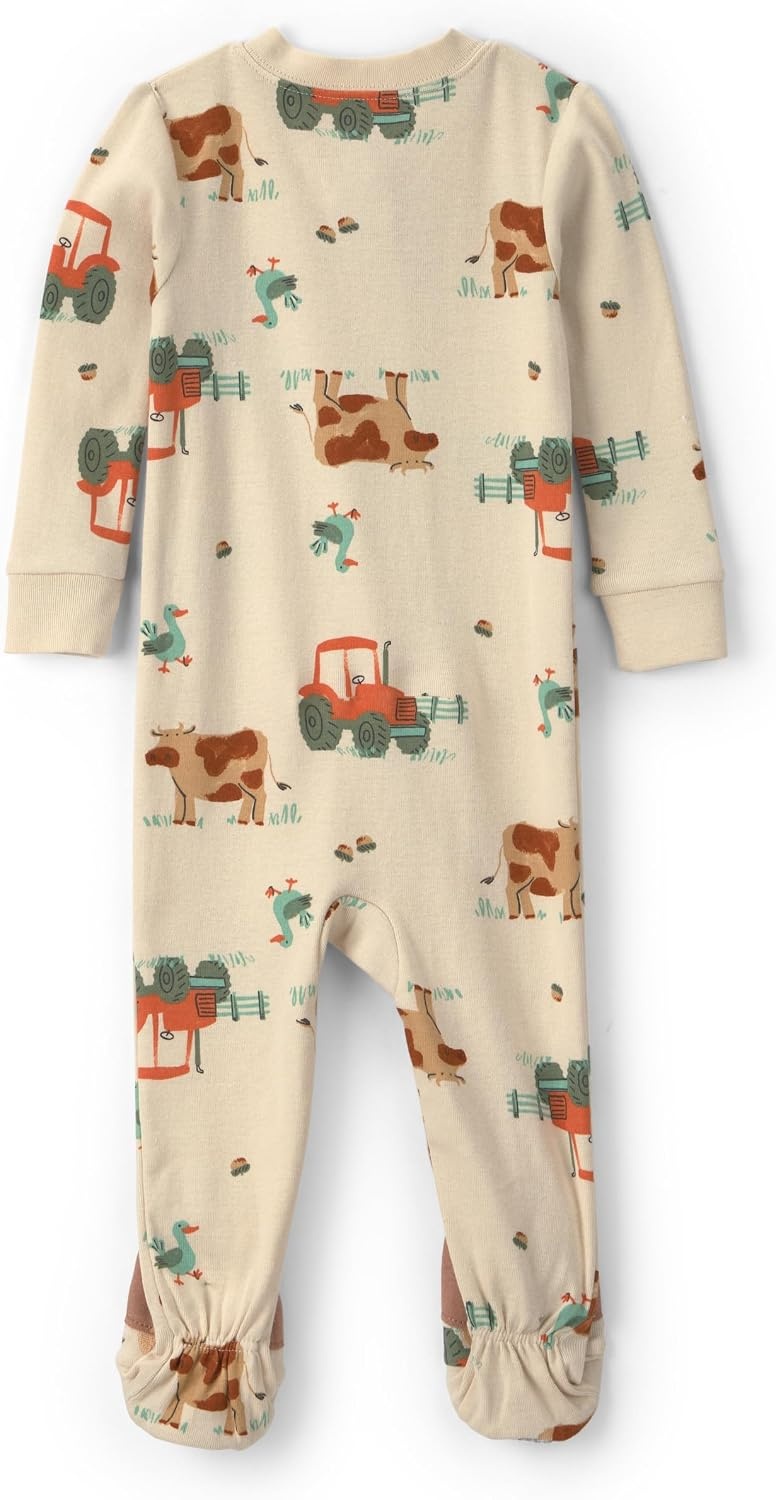 image:imageCarters Baby Boys 1piece Cotton PjFarm Print W Cow Feet