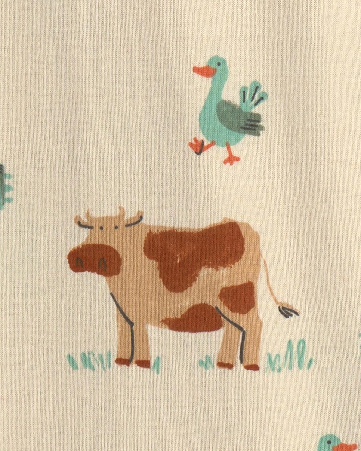 image:imageCarters Baby Boys 1piece Cotton PjFarm Print W Cow Feet